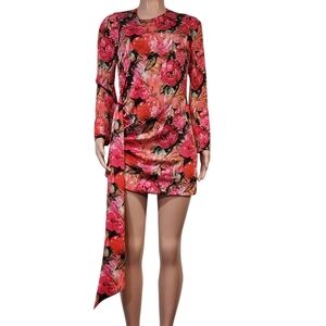 Delfi Anik Pink Multi Florals Party Dress Sz Small